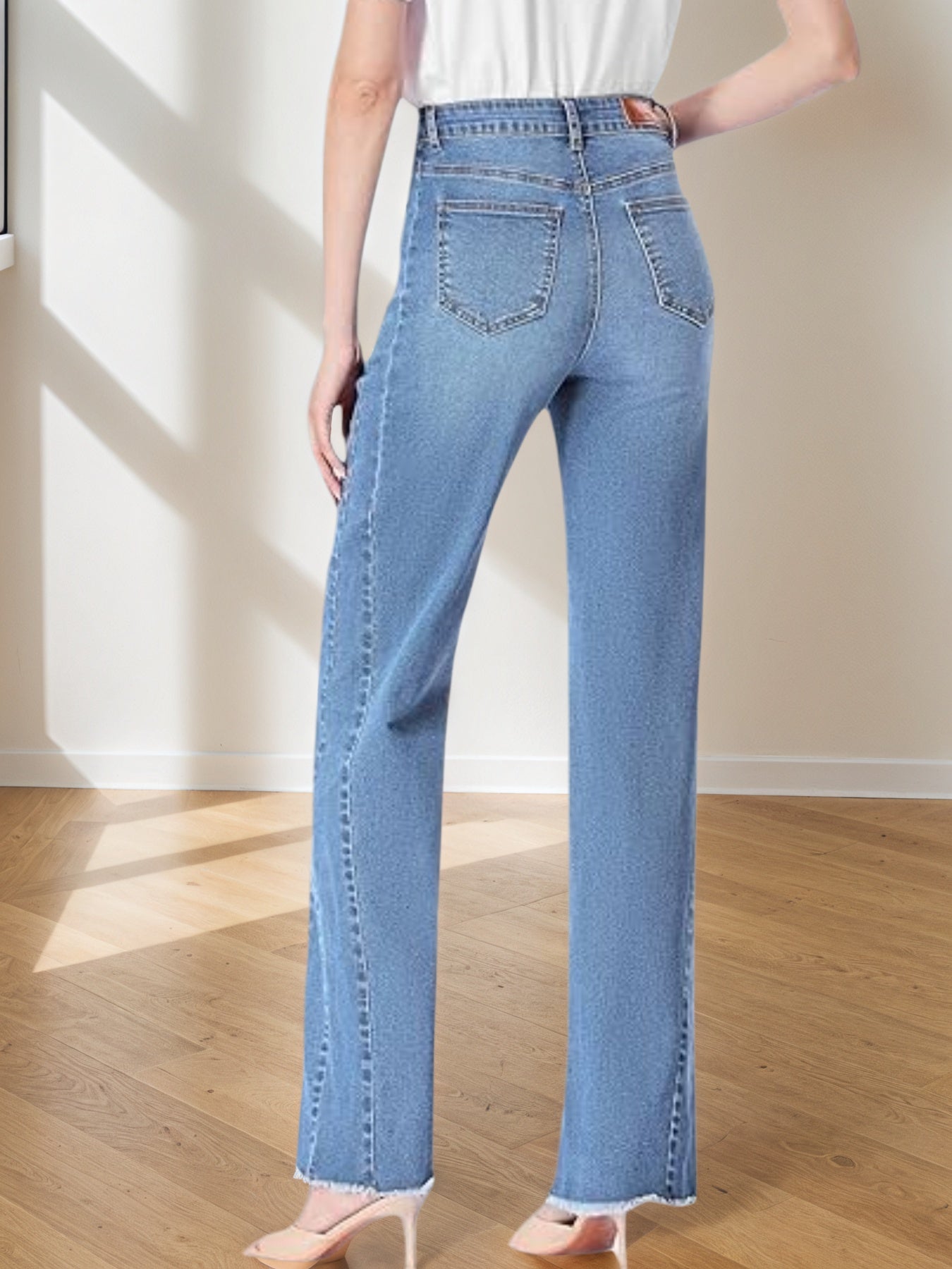 New Women’s Jeans, Denim Wide Leg Pants, Suitable For All Seasons
