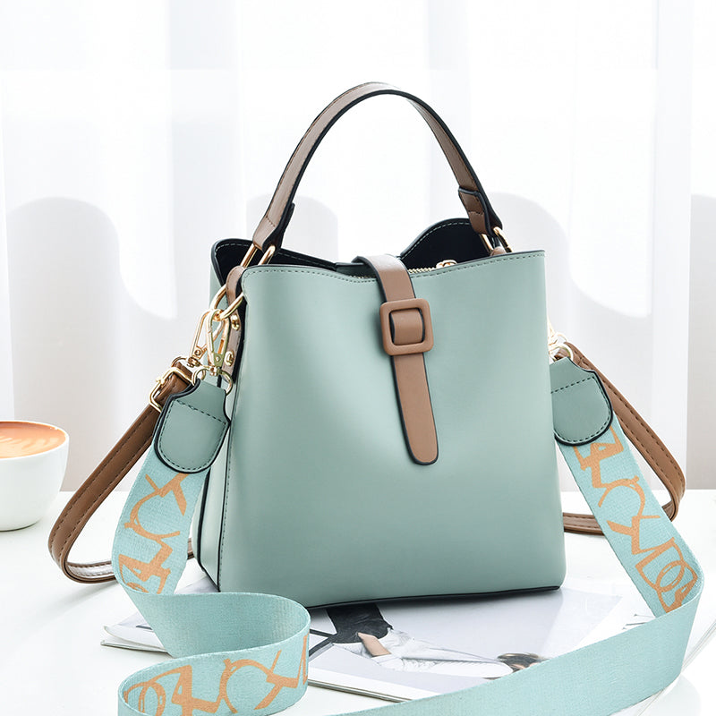 Trendy Fashion Shoulder Bag - Crossbody Foreign Trade Bucket Custom Logo Women's Messenger Bags PU Lady Bag
