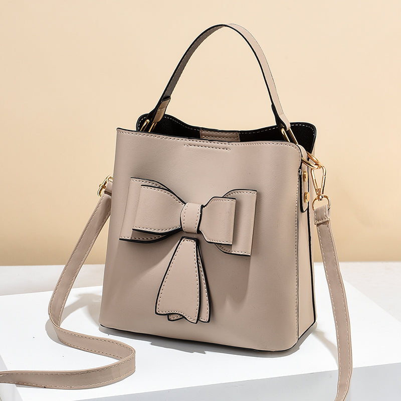 Classic Bucket Bow Women's Crossbody Bag - Large Capacity Portable Women's Handbag