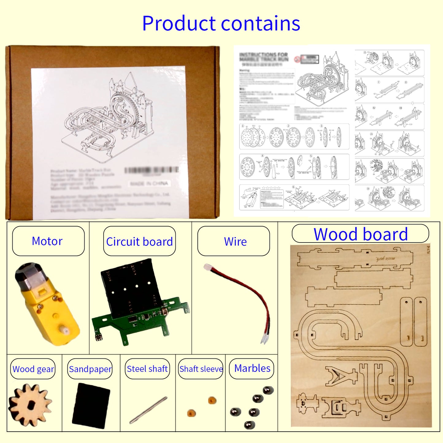 Sales Are Prohibited On The TEMU And SHEIN -MUSIC PARK Electric 3D Wooden Puzzles Marble Run Model Kits Brain Teaser Puzzle DIY Handmade Christmas Gift