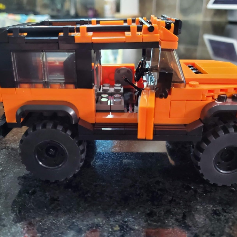 405PCS DIY Orange SUV Car Toy Building Set,Off-Road Car Building Bricks Building Blocks,DIY Vehicles For Kids And Adults