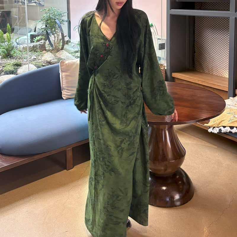 Womens Relaxed-fit Floral-print Simple And Comfortable Dress