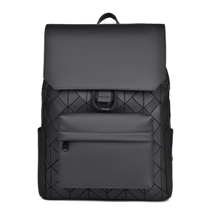 Diamond Pattern Men's Large Capacity Backpack