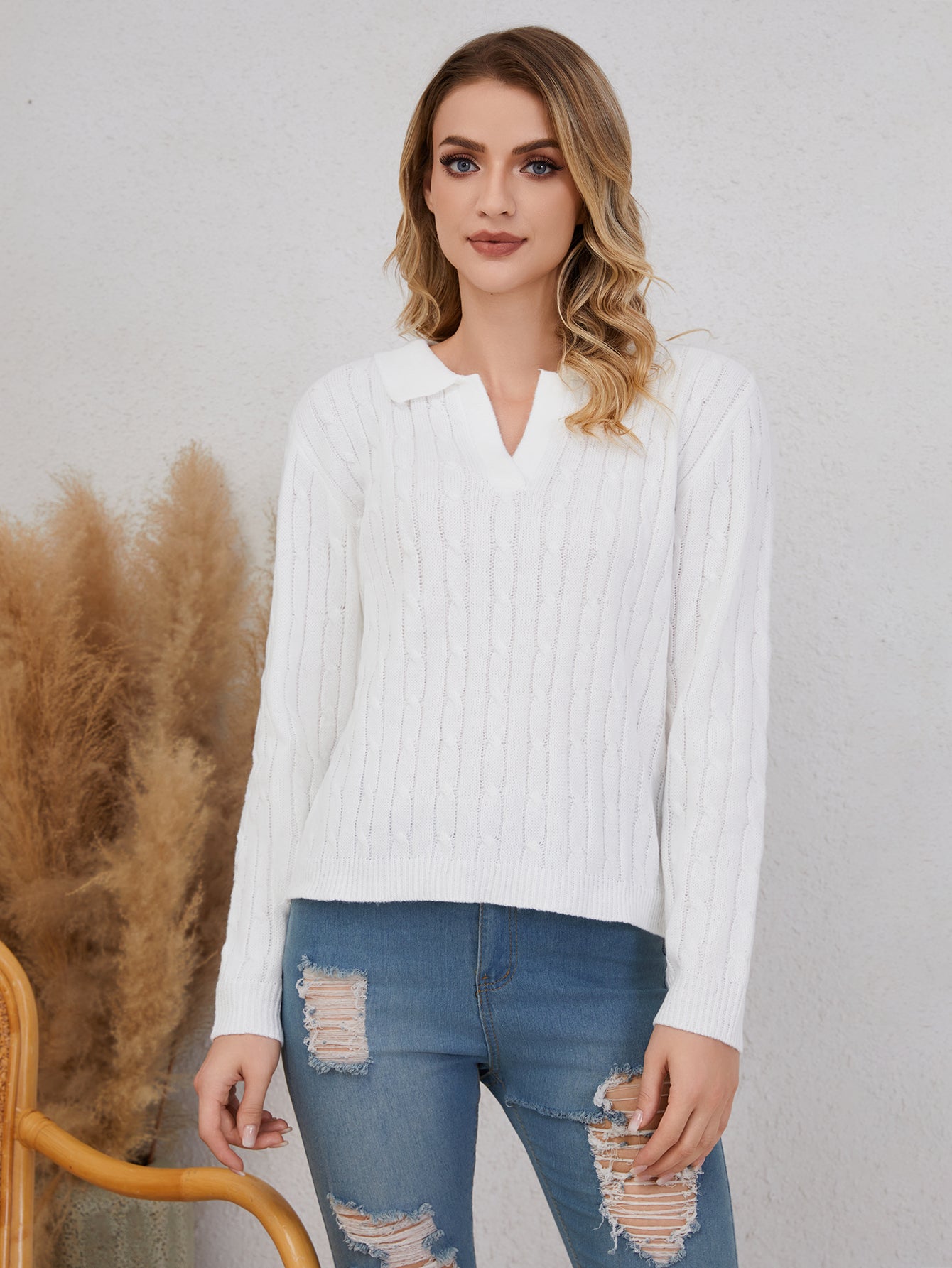 Women's Solid Color Long Sleeved Shirt