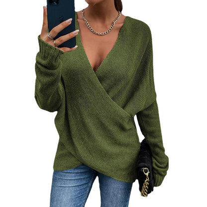New Cross Loose Outer Wear Women's Knitted Sweater