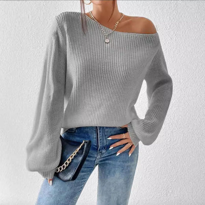 Loose Leisure All-matching Pullover Boat Neck Sweater