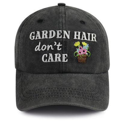 2pcs Garden Hair Hat For Men Women, Adjustable Embroidered Wash Cotton Baseball Cap