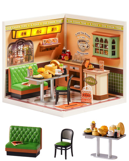Rolife Super Creators DIY Plastic Mini House Building Set - 3D Puzzle With LED Lights, Compatible With Mini Figures, Multiple Themes Available, Suitable For Teenagers And Adults,DW021