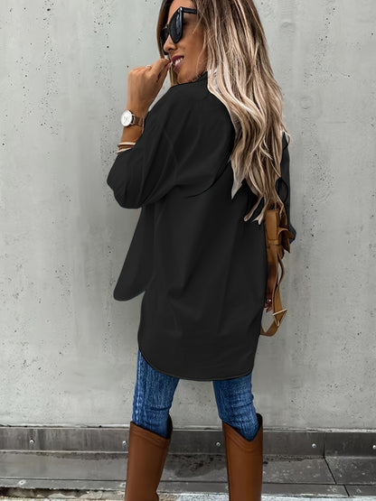 Large Size Two-piece Set Women's Long Sleeve Casual Shirt