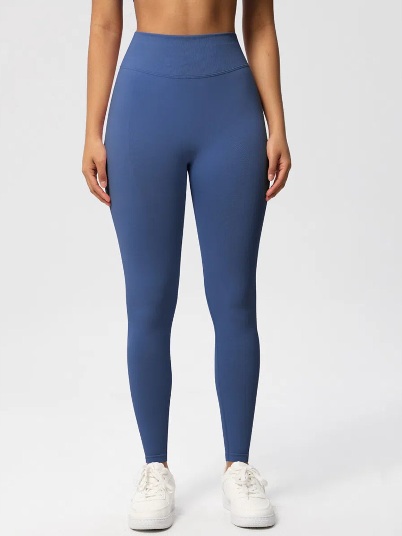 Sexy High Elastic Women's Solid Tights High Waist Workout Yoga Leggings, Scrunch Butt Lifting Elastic Pants, Tummy Control Butt Lifting Workout Yoga Athletic Pants