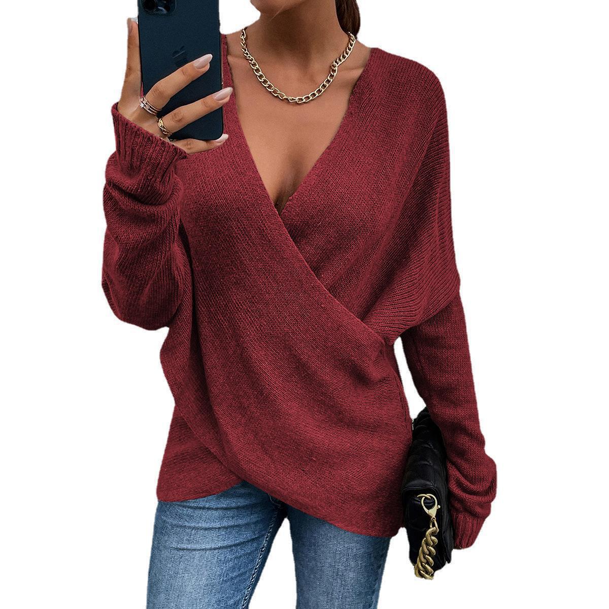New Cross Loose Outer Wear Women's Knitted Sweater
