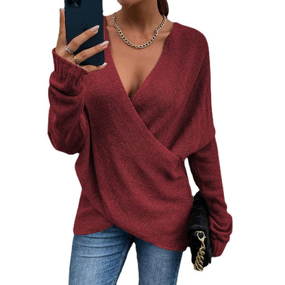 New Cross Loose Outer Wear Women's Knitted Sweater