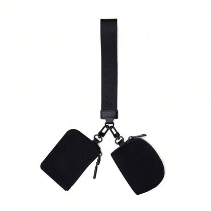 KeyChain Wallet Wristlet Wallets For Women Mini Zip Dual Pouch Wristlet