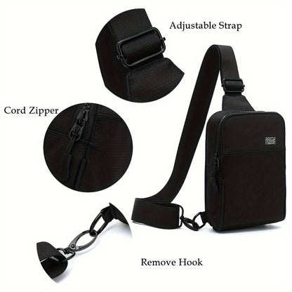 Small Crossbody Bags For Women & Men, Mini Sling Bag Fanny Packs Crossbody Purse, Chest Bag For Travelling, Hiking, Running -Black