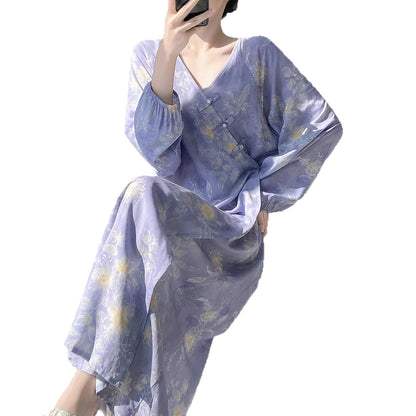 Womens Relaxed-fit Floral-print Simple And Comfortable Dress