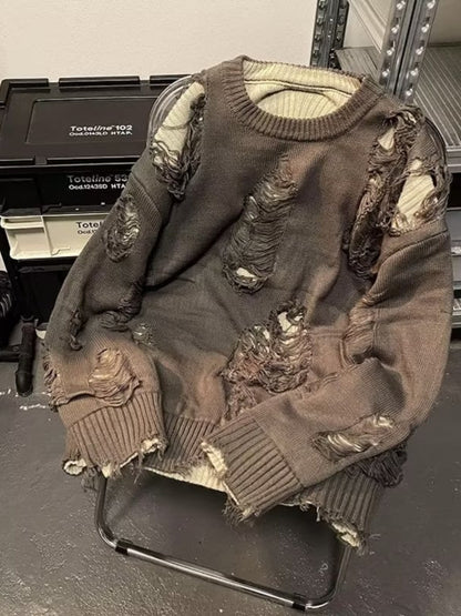 Ripped Sweater Men's Minority All-match Idle Style