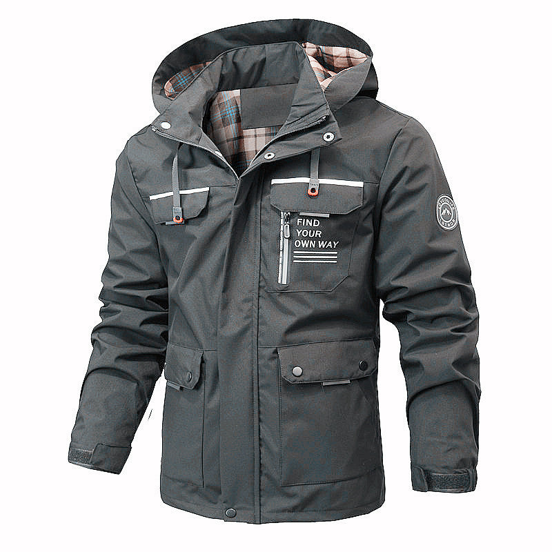 Men's Outdoor Casual Shell Jacket Sports Hooded Fleece Jacket Coat