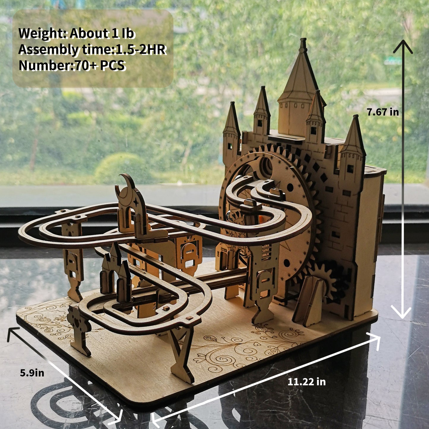Sales Are Prohibited On The TEMU And SHEIN -MUSIC PARK Electric 3D Wooden Puzzles Marble Run Model Kits  Brain Teaser Puzzle DIY Handmade Christmas Gift