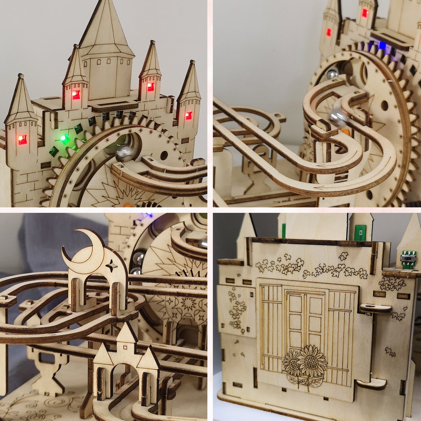 Sales Are Prohibited On The TEMU And SHEIN -MUSIC PARK Electric 3D Wooden Puzzles Marble Run Model Kits  Brain Teaser Puzzle DIY Handmade Christmas Gift