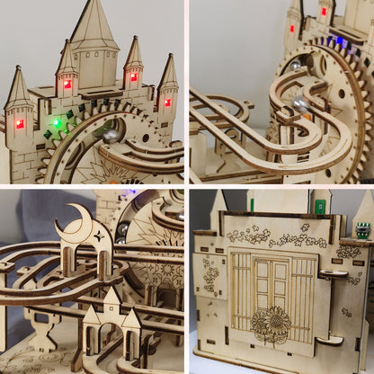 Sales Are Prohibited On The TEMU And SHEIN -MUSIC PARK Electric 3D Wooden Puzzles Marble Run Model Kits  Brain Teaser Puzzle DIY Handmade Christmas Gift