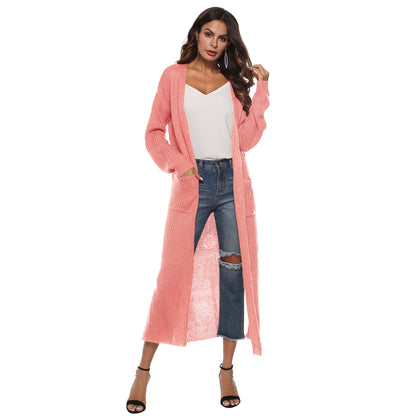 Women's Cardigan Sweater With Large Pockets Cardigan Sweater Long Thin Coat