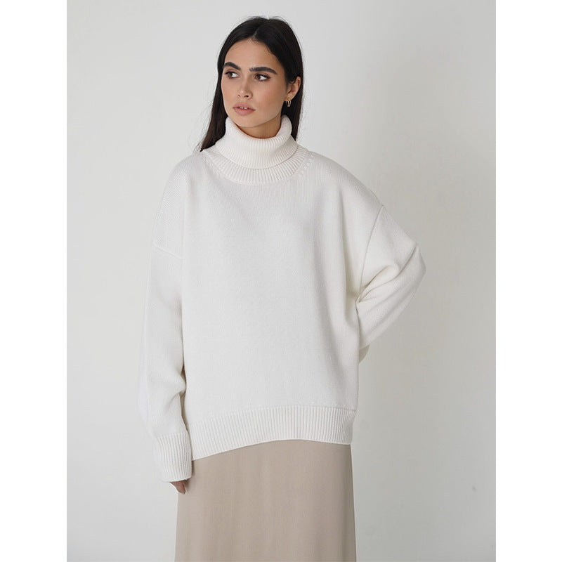 Women's Fashionable All-match Solid Color Turtleneck Sweater