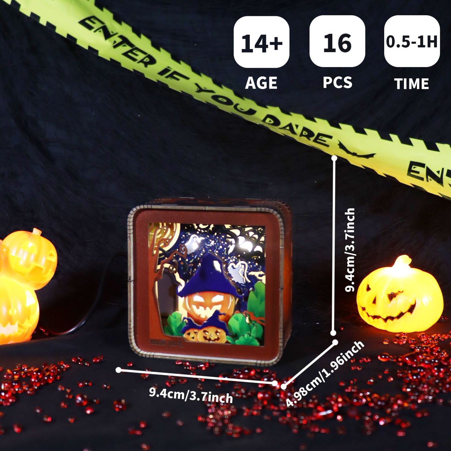 Sales Are Prohibited On The TEMU And SHEIN -MUSIC PARK 3D Wooden Puzzles For Adults Halloween Night Lights Model Kit Desk Decorations Birthday Gifts For Women