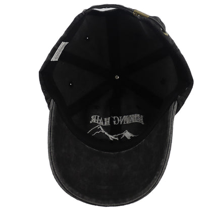 2pcs Camper Accessories Hiking Hair Hats Mountain Trees For Women Men, Adjustable Embroidered Wash Cotton Baseball Cap