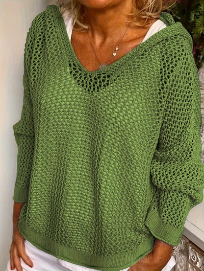 Sun Protection Knitted Hooded Sun Protection Clothing Hooded Thin Loose Sweater