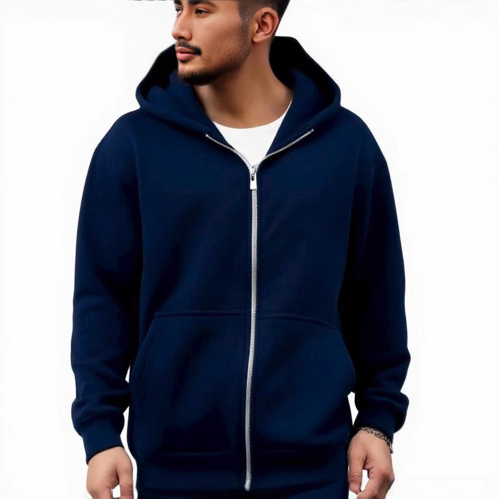 Backpack Men's Loose Sports And Leisure Hooded Zipper Sweatshirt