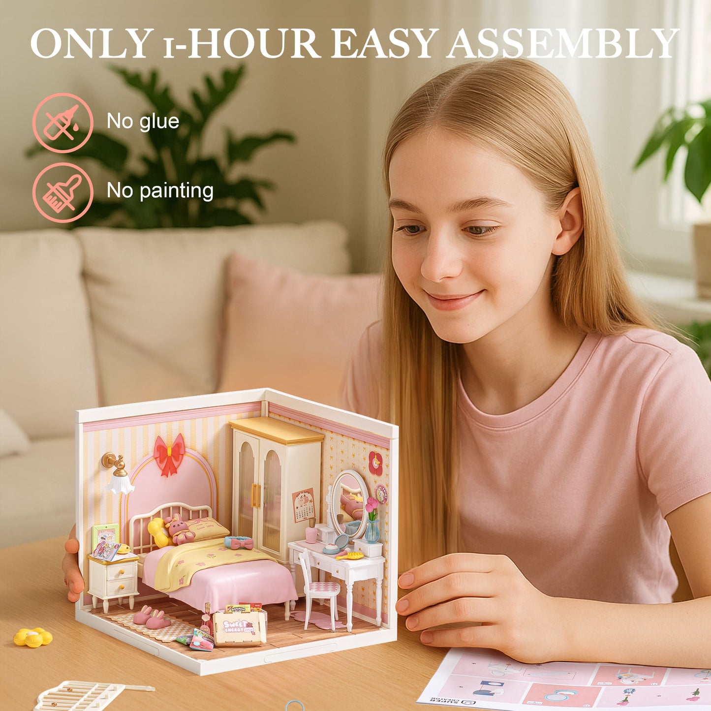 Rolife Super Creators Miniature House DIY Kit, 3D Wooden Puzzle With LED Lights, Great Gift For Adults & Teenagers, Multiple Themes ,DW016