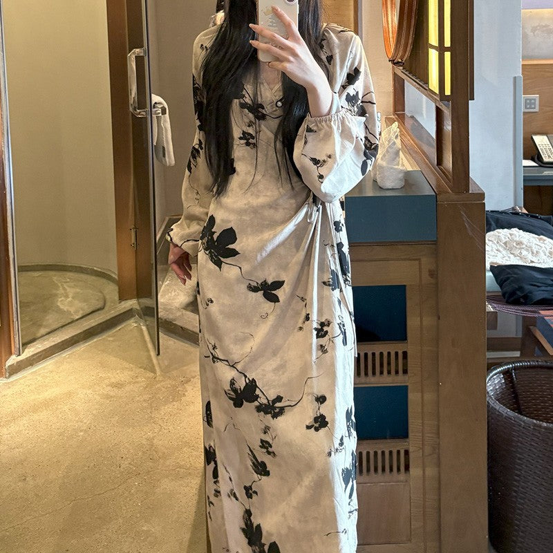 Womens Relaxed-fit Floral-print Simple And Comfortable Dress