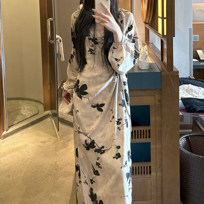 Womens Relaxed-fit Floral-print Simple And Comfortable Dress