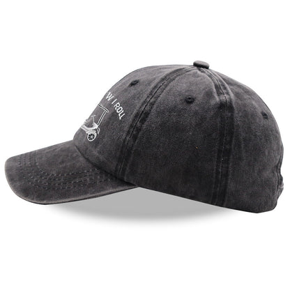 2pcs This Is How I Roll Golf Cart Hat, Funny Golfers Adjustable Cotton Denim Baseball Cap For Men Women