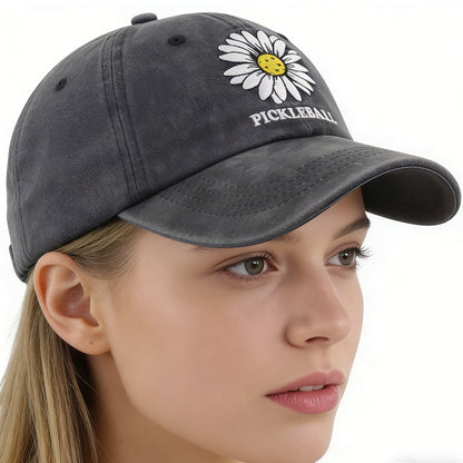 2pcs Funny Black Pickle Ball Hat For Men Women, Adjustable Embroidered Wash Cotton Baseball Cap