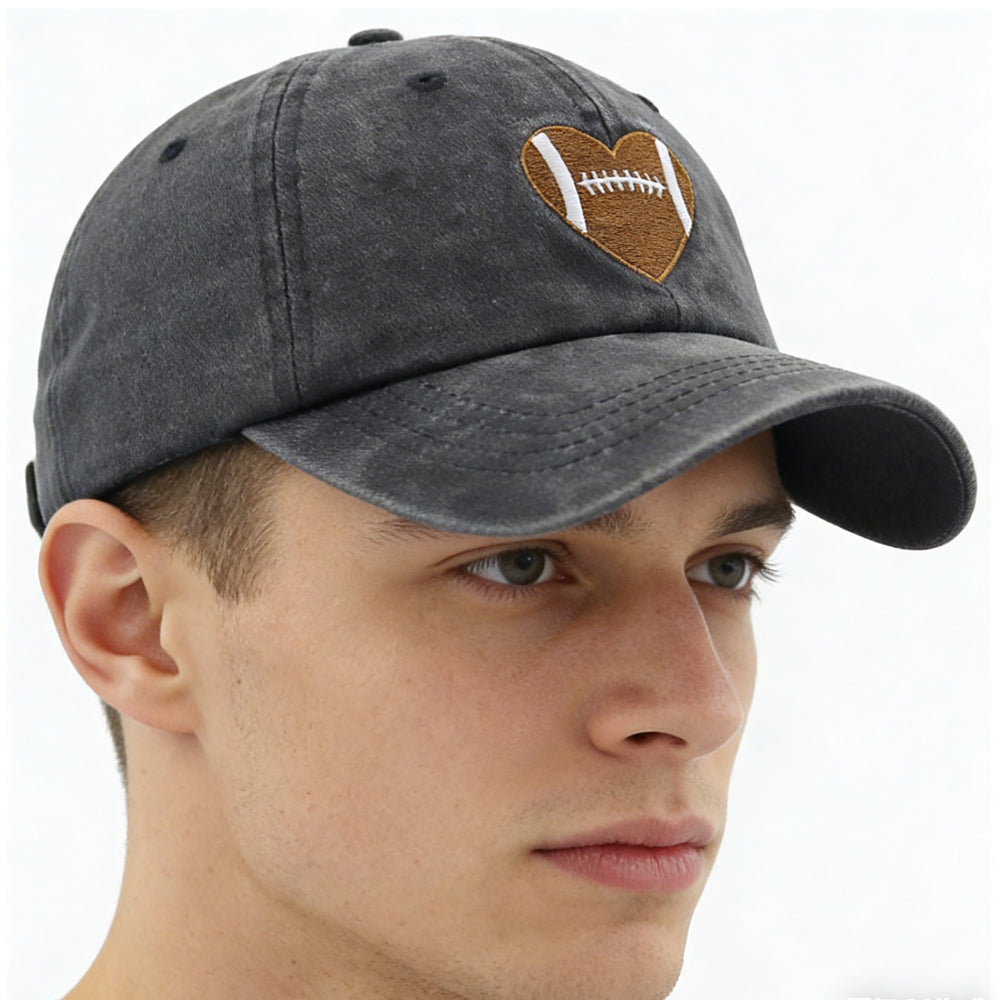 2pcs Football Gifts For Women Men Football Heart Baseball Cap