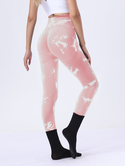 3 Pack Women's Tie Dye Cutout Tights High Waist Workout Yoga Leggings, Scrunch Butt Lifting Elastic Pants, Womens High Waist Yoga Pants Cutout Ripped Tummy Control Workout Running Yoga Skinny Leggings