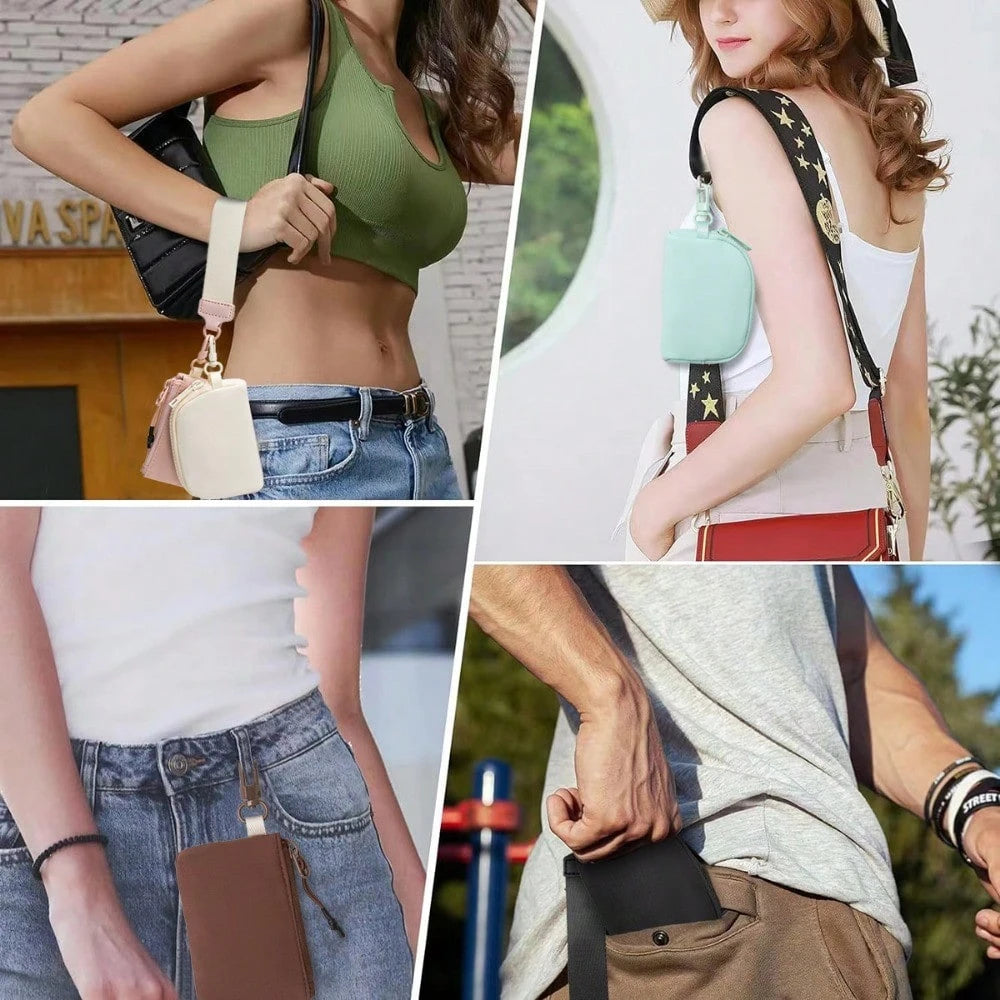 KeyChain Wallet Wristlet Wallets For Women Mini Zip Dual Pouch Wristlet