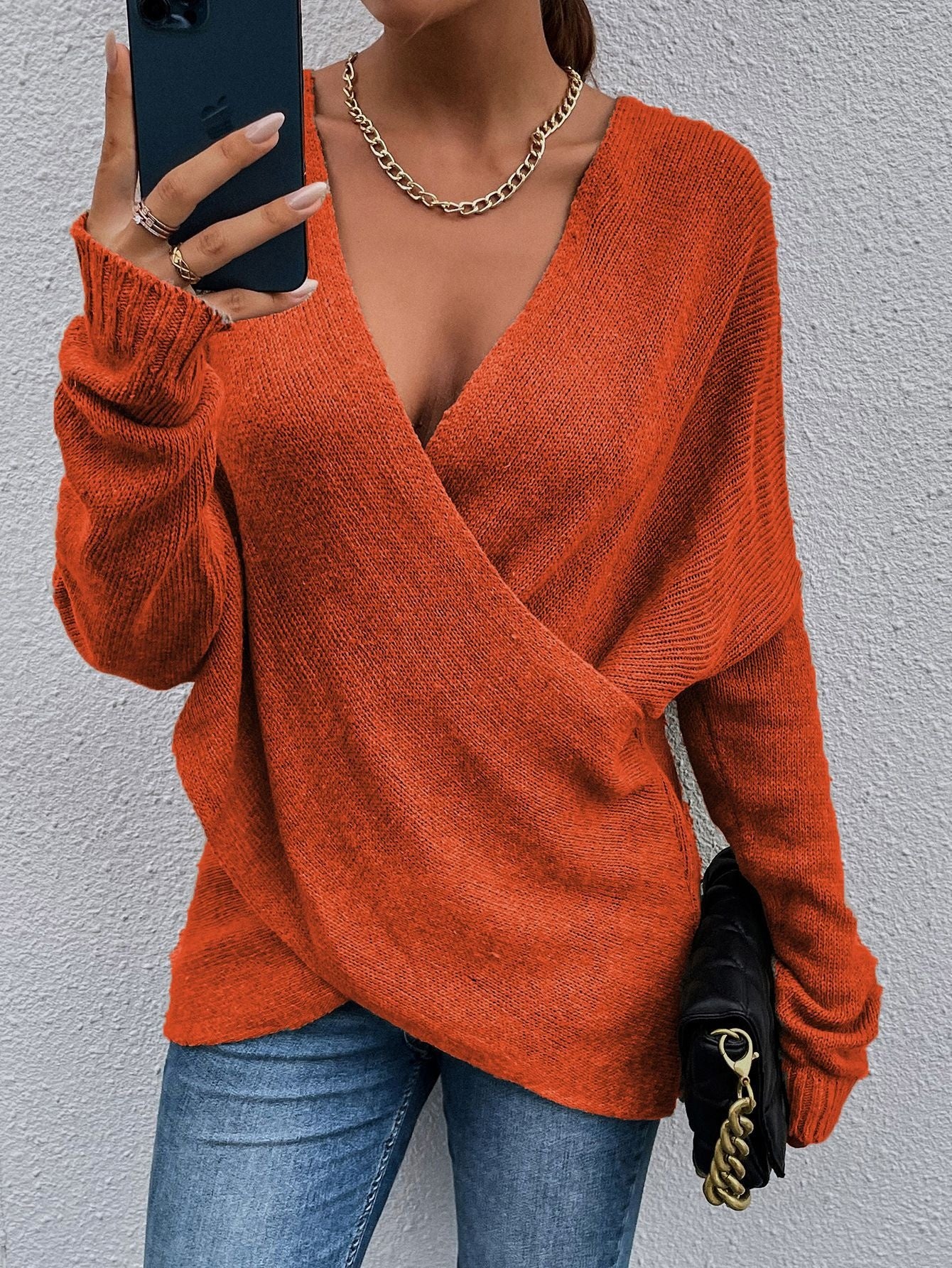 New Cross Loose Outer Wear Women's Knitted Sweater