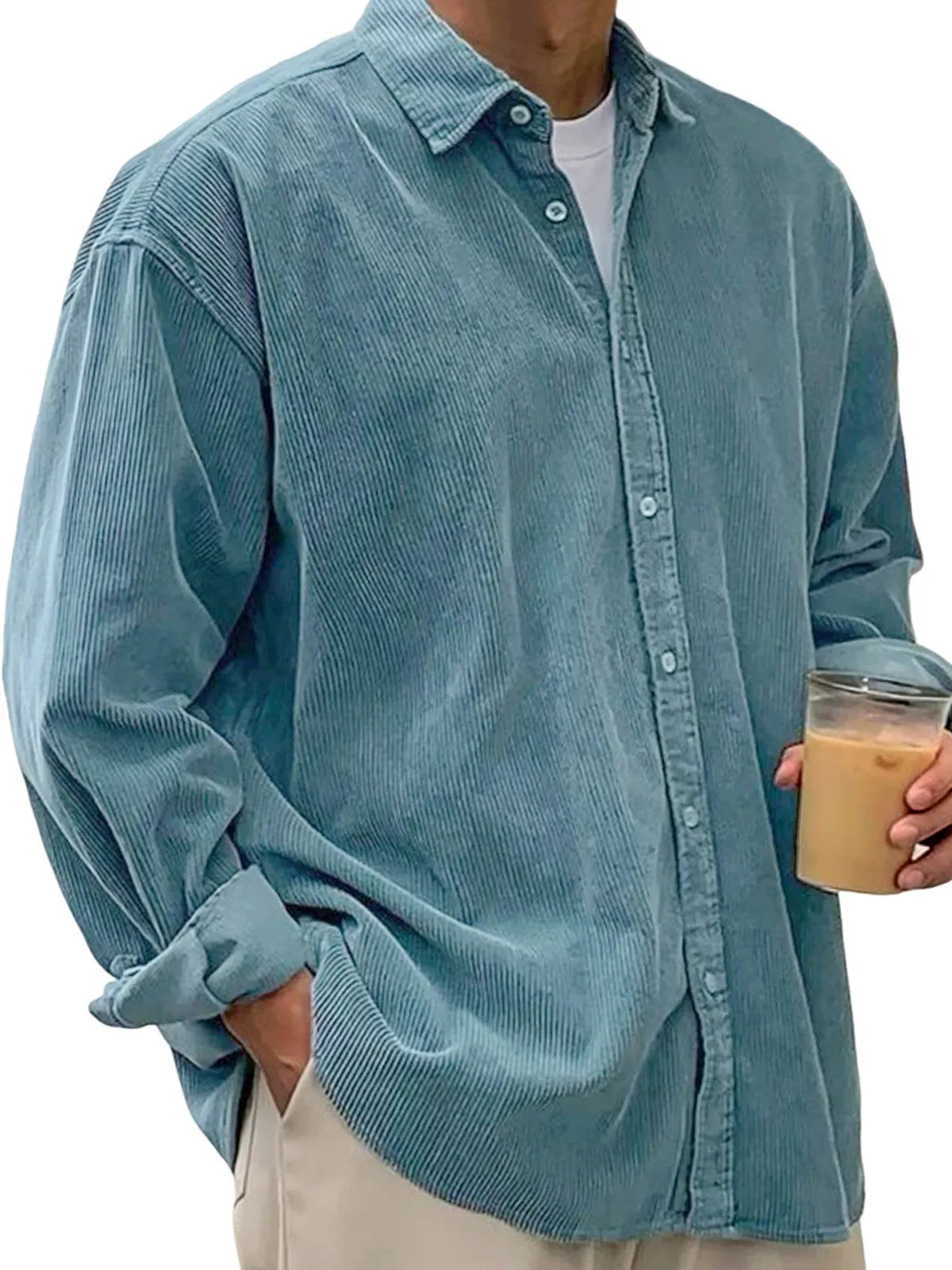 Casual Loose Men's Autumn And Winter Thick Shirt Jacket