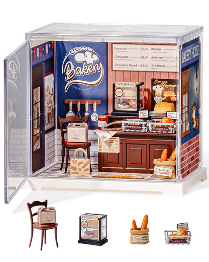 Rolife Super Creative DIY Plastic Mini House Set - 3D Puzzle With Dust Cover, Compatible With Mini Figures, Multiple Themes Available, Home Decor, Teen And Adult Gift