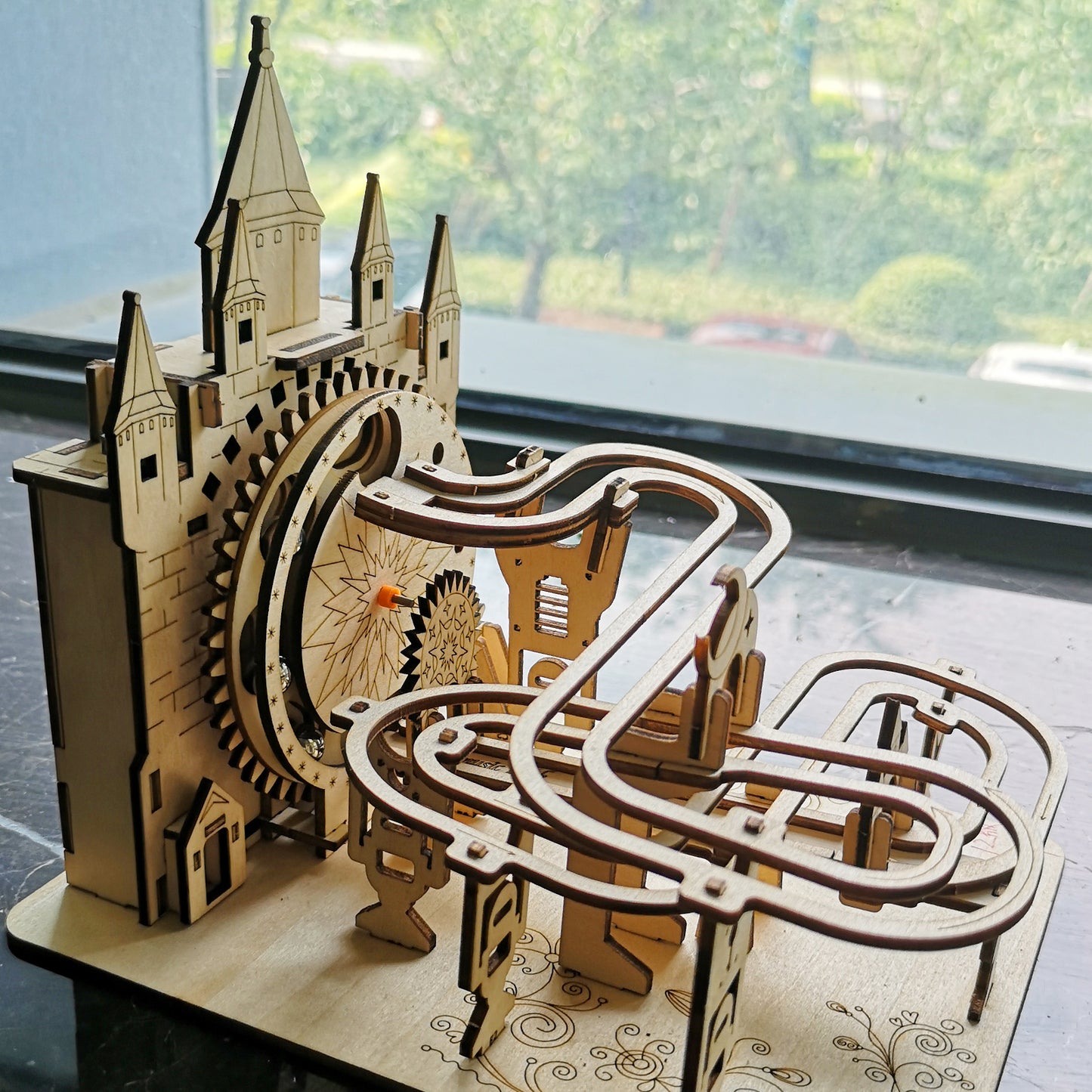 Sales Are Prohibited On The TEMU And SHEIN -MUSIC PARK Electric 3D Wooden Puzzles Marble Run Model Kits  Brain Teaser Puzzle DIY Handmade Christmas Gift