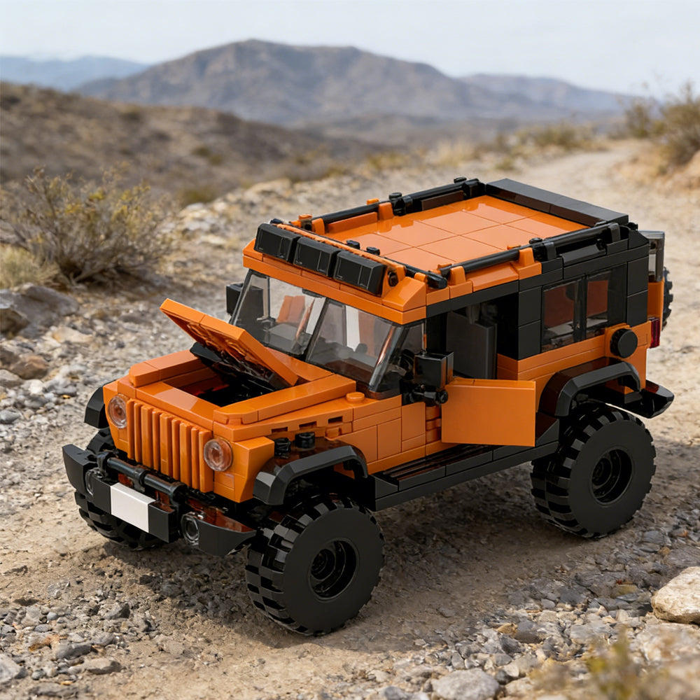 405PCS DIY Orange SUV Car Toy Building Set,Off-Road Car Building Bricks  Building Blocks,DIY Vehicles For Kids And Adults