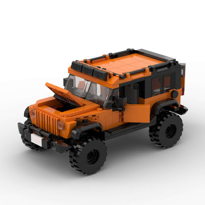 405PCS DIY Orange SUV Car Toy Building Set,Off-Road Car Building Bricks  Building Blocks,DIY Vehicles For Kids And Adults