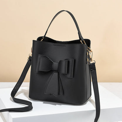 Classic Bucket Bow Women's Crossbody Bag - Large Capacity Portable Women's Handbag