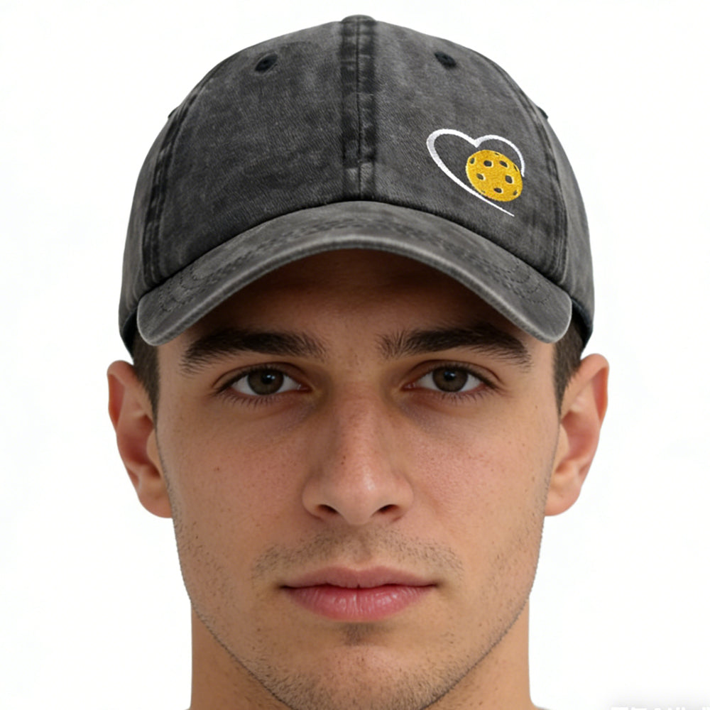Pickle Ball Hat For Men Women, Adjustable Embroidered Wash Cotton Baseball Cap