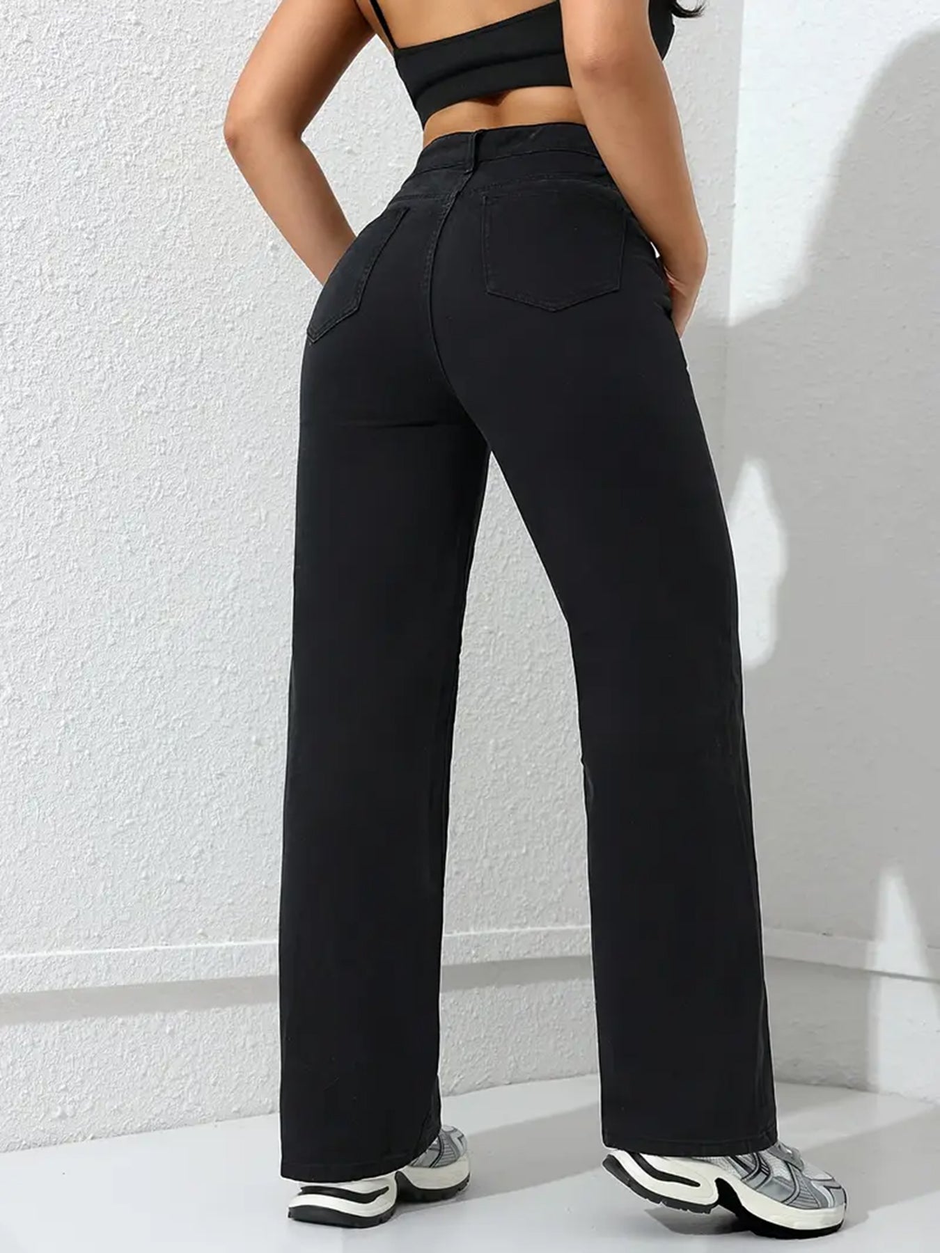 Women's Jeans Black American Street Creative Embroidery Niche Jeans Women's Spring And Autumn New Versatile Loose Straight Casual Trend Pants Women's Jeans L