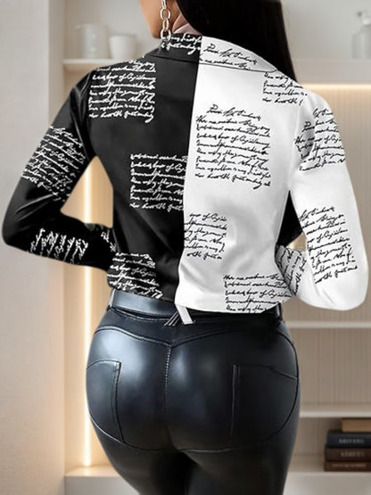 New Women’s Shirt Fashion Casual Colorful Long Sleeve Shirt Flower Printed Top Loose Neck Sexy T-shirt Fashion