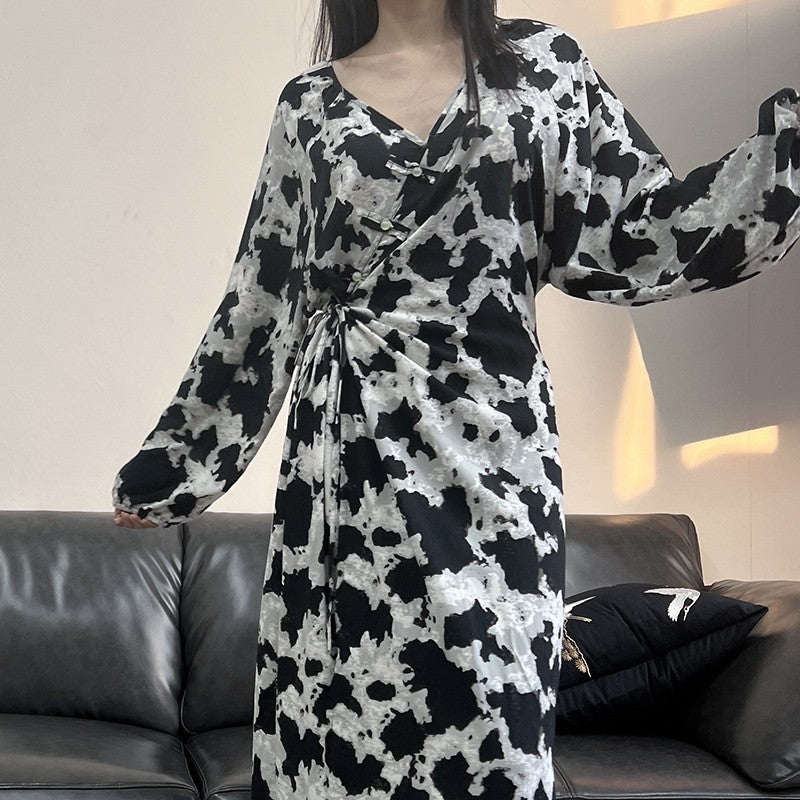 Womens Relaxed-fit Floral-print Simple And Comfortable Dress