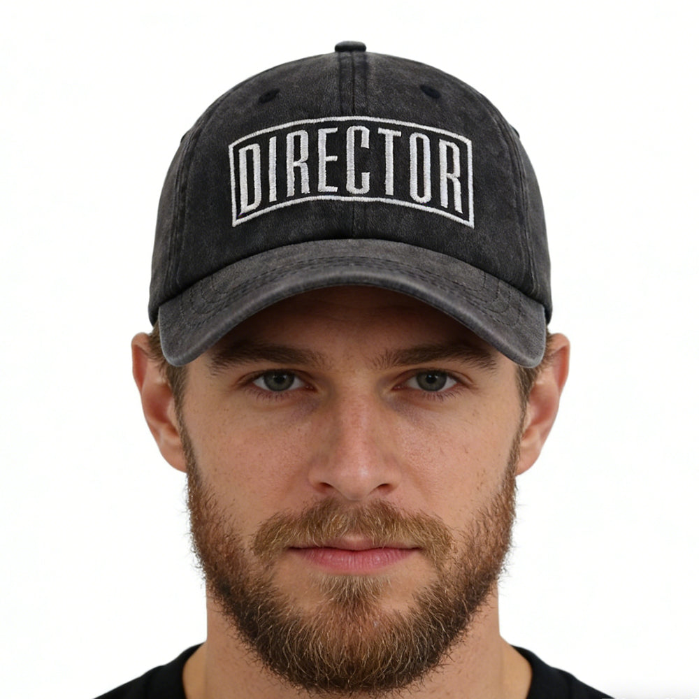 2pcs Director Filmmaker Hats For Women Men, Adjustable Embroidered Wash Cotton Baseball Cap